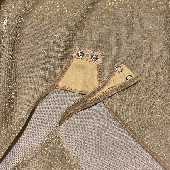 Second Skin by RD Style Rossie Gold Shimmer Bodysuit NWT Size M - Picture 7 of 8